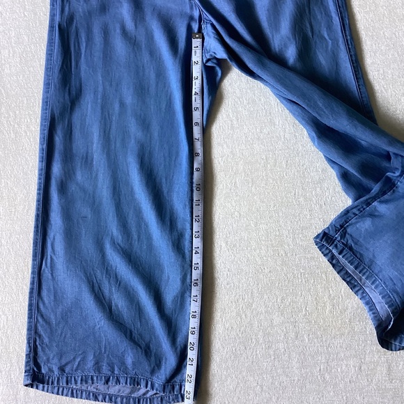 J. Jill Denim Chambray Wide Leg Pull-On Pants Woman’s Medium With Pockets Blue - Picture 11 of 12